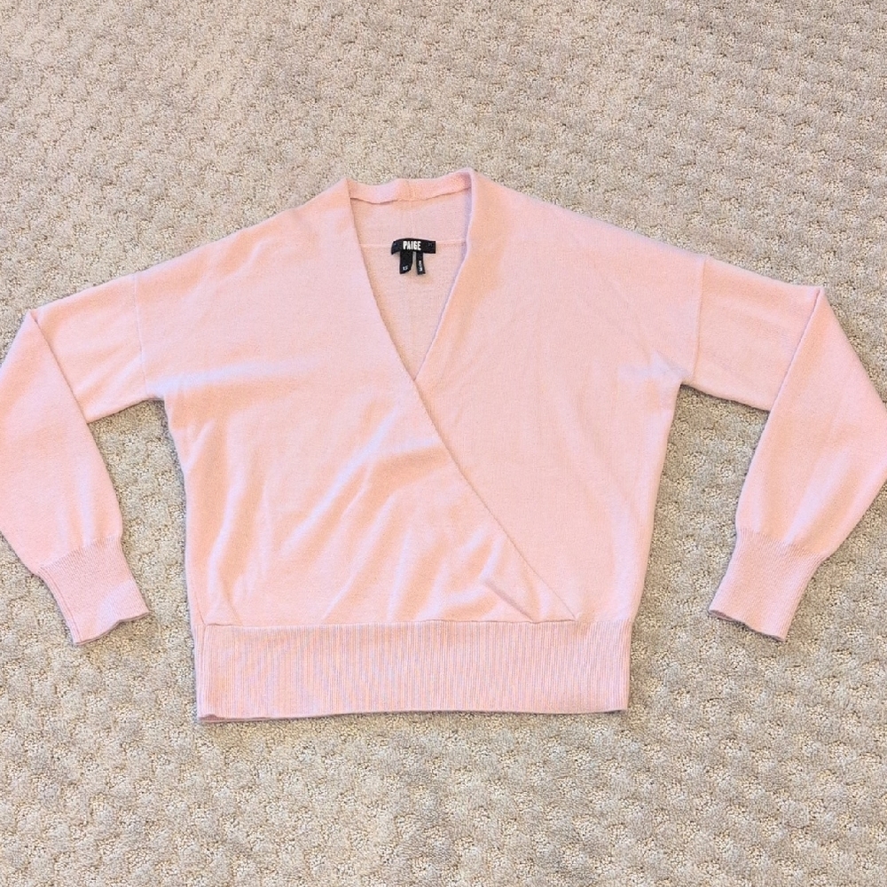 Paige Cashmere Light Pink Keslee Sweater - Picture 1 of 8